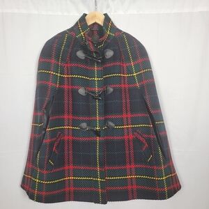 Talbots Plaid Women's Cape Coat #1513